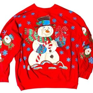 Nutcracker Christmas Snowman Sweatshirt Size Medium